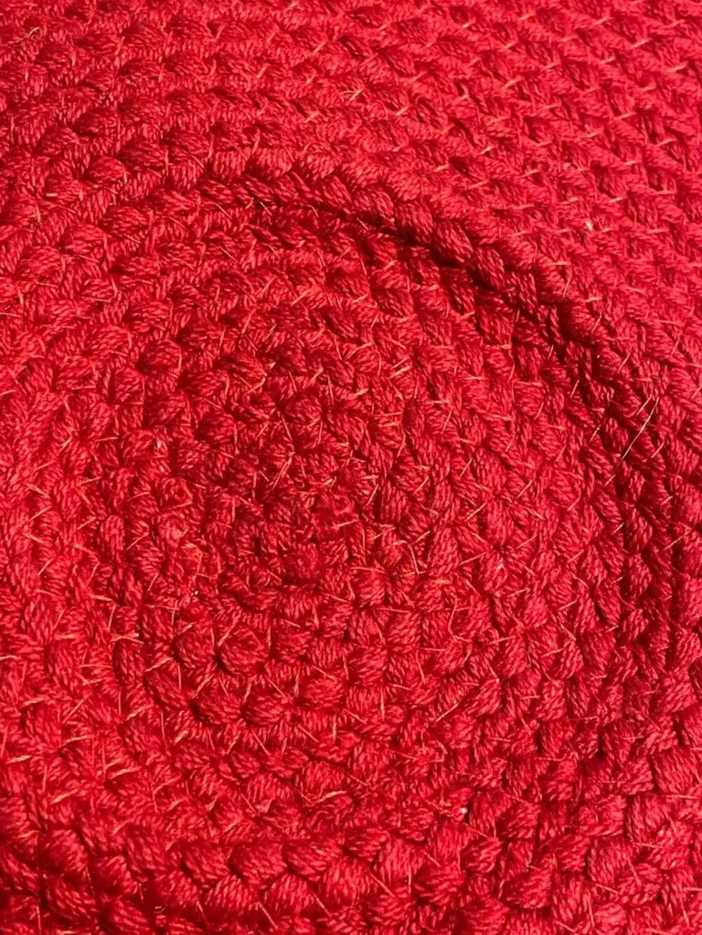 Set of 2 Red Braided Round Placemats 14